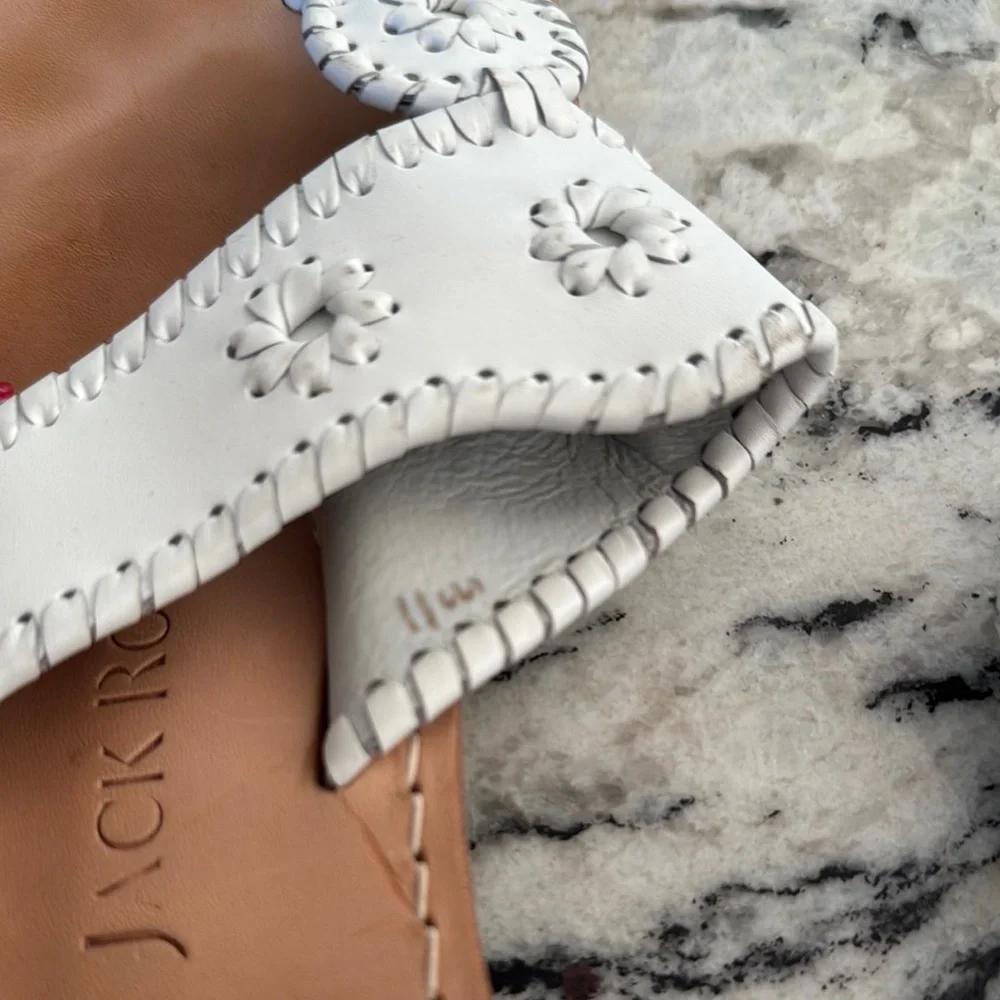 Jack Rogers White Leather Sandals size 11 - Picture 3 of 3